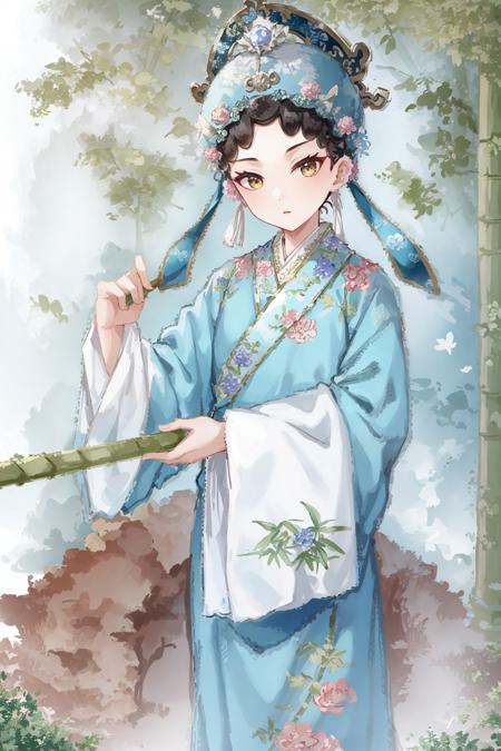 01690-1044464906-13 year old xiaosheng,green chinese hanfu, beauty,  (trees_0.5), (flowers_0.6) ,(birds_0.2), (bamboo0.1), lakes, Hangzhou,look l.png